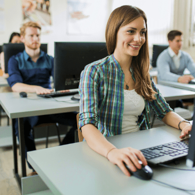 Students Students using TESTWise to take a test or an exam.